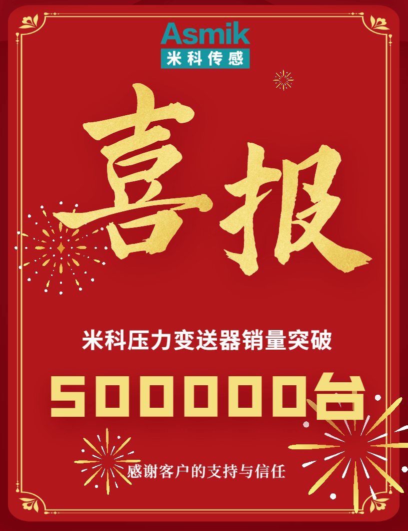 【內(nèi)含福利】米科壓力變送器銷量突破50萬臺(tái)！